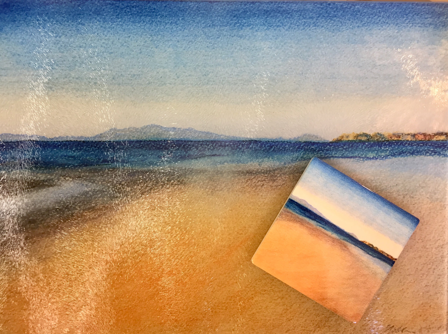 Arran from Troon Chopping Board - Art by Milla