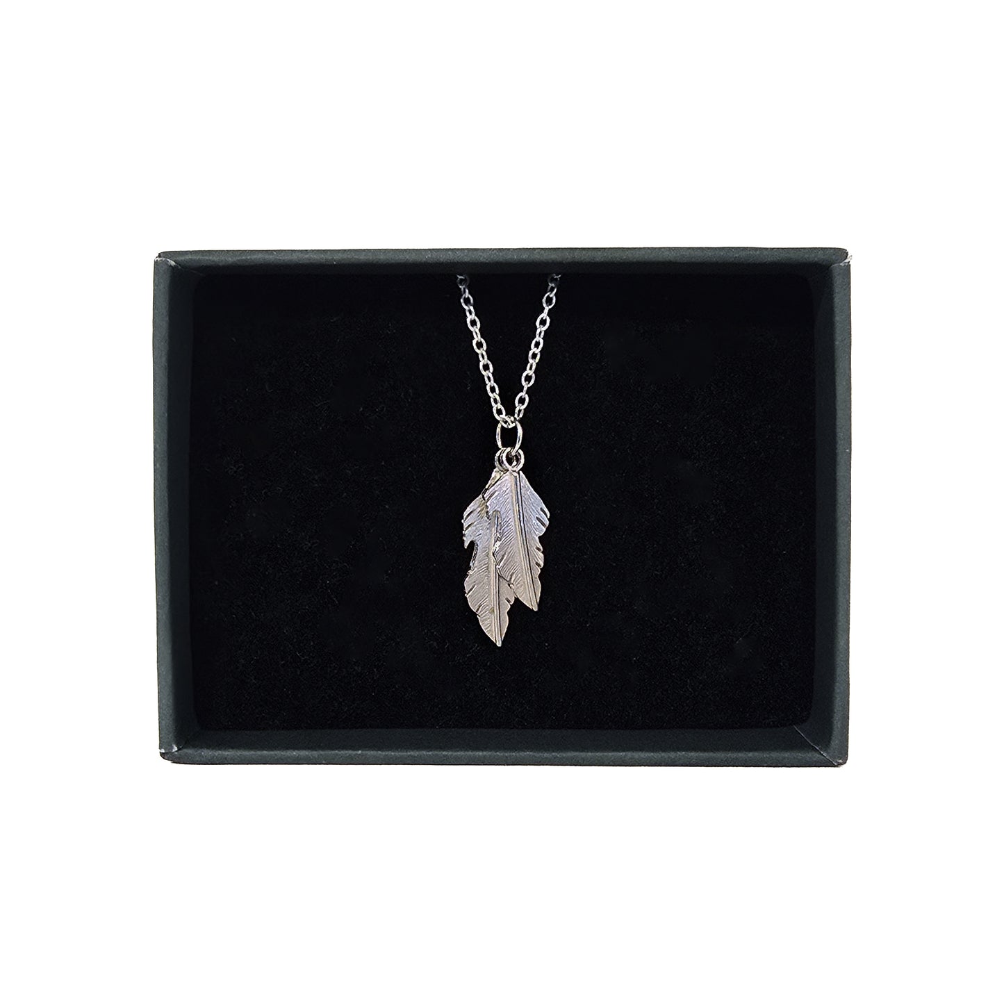 Double Feather Silver Necklace by Jenny Lochart