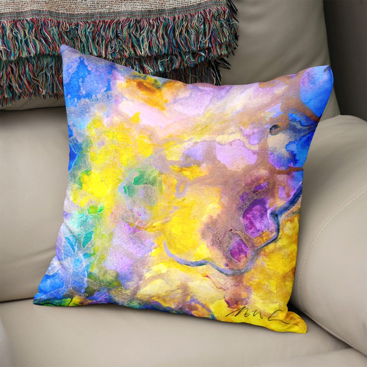 Pastel Pool Cushion - Art by Milla
