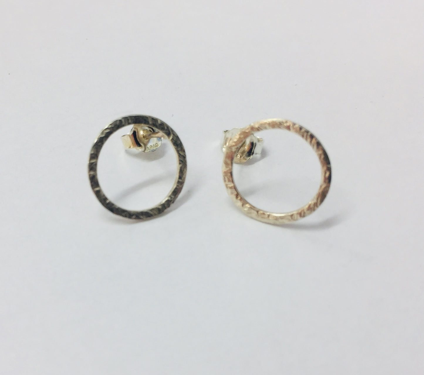 Hollow Circle Silver Earrings