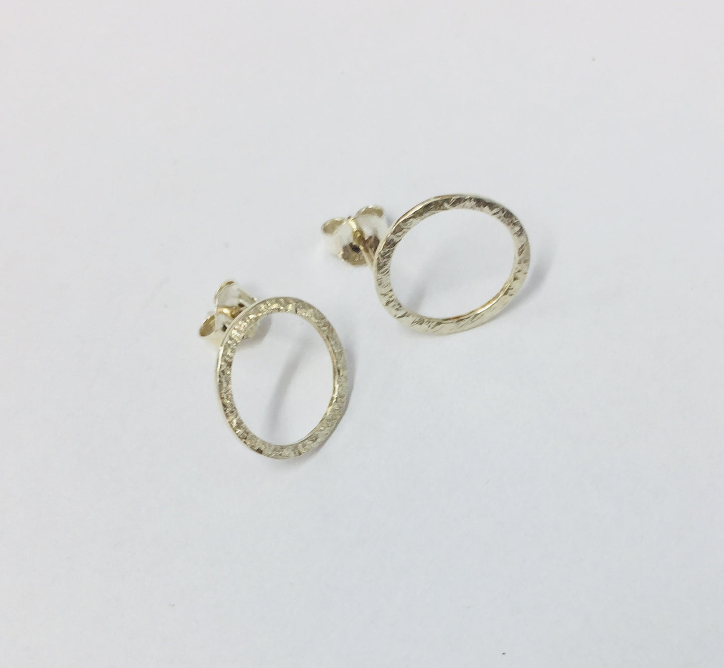 Hollow Circle Silver Earrings