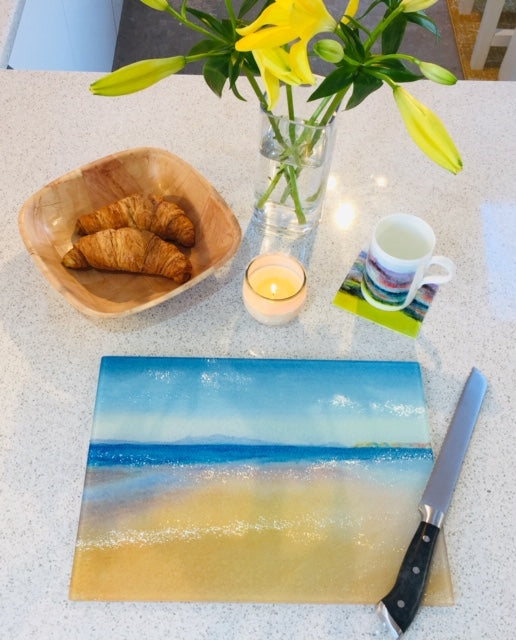 Arran from Troon Chopping Board - Art by Milla