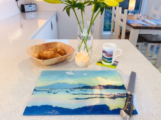 Arran from Millport Chopping Board - Art by Milla