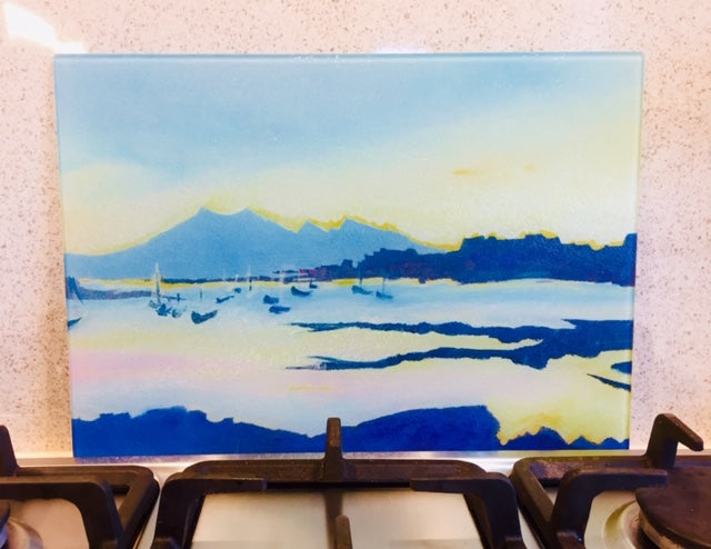 Arran from Millport Chopping Board - Art by Milla