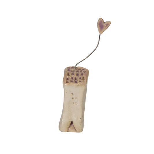 Ceramic House Ornament – Mini Stoneware Home with Heart