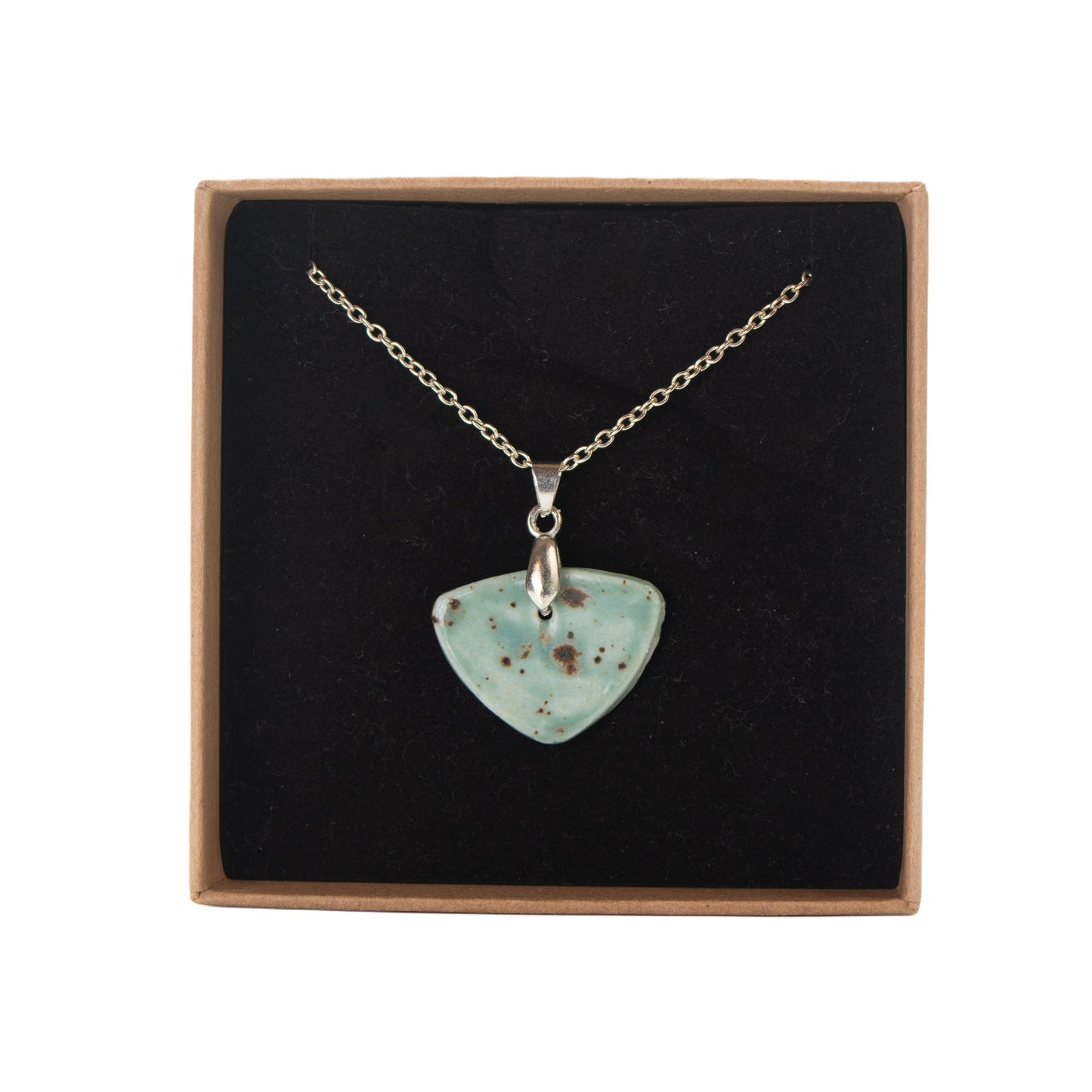 Speckled Turquoise Ceramic Pendant Necklace